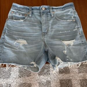 Madewell Light Blue Distressed Jean Shorts